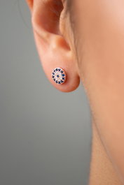 Heliophilia Silver Pendientes de Plata de Ley 925 con Circón Multicolor
